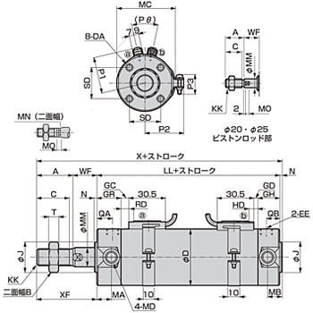 CKD CKD スーパーマイクロシリンダ SCM-FA-50D-300-T3V-T-ZI - 物流