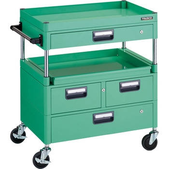 フェニックスワゴン(省音タイプ・薄型1段・1段・2列引出し付) TRUSCO