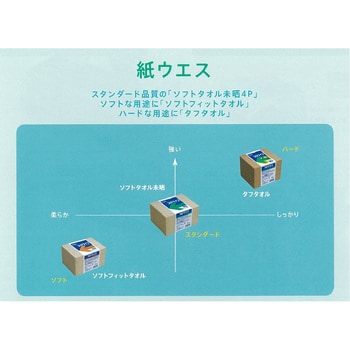 703356 プロワイプ ソフトタフタオル 未晒帯どめ50 1箱(50枚×24束