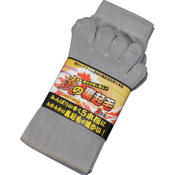 炎の裏起毛カカトなし5本指靴下 - ハヤシ[靴下]