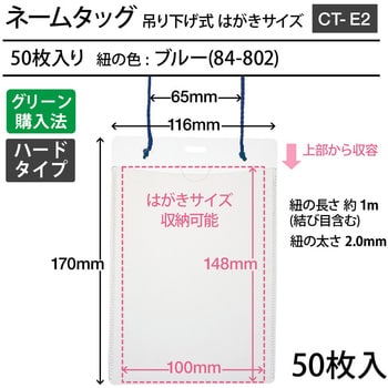 名札 ネームタッグ 吊り下げ式 イベント用 はがきサイズ プラス