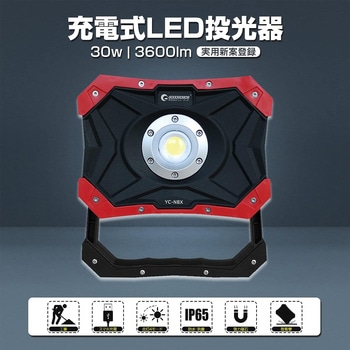 充電式ライト 投光器 30W スタンド式 GOODGOODS(グッド・グッズ)