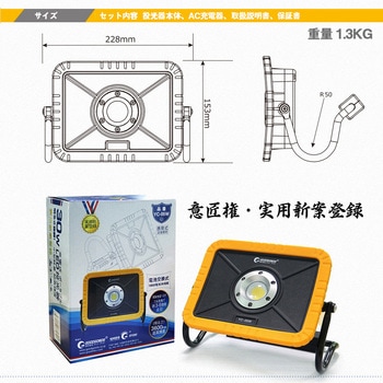 充電式ライト LED マグネット付 バッテリー着脱可能 GOODGOODS(グッド・グッズ)