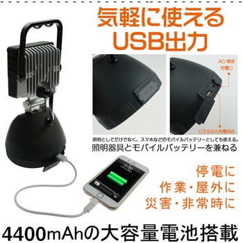 充電式投光器 作業灯 コンパクト 安定感 強力マグネット GOODGOODS(グッド・グッズ)