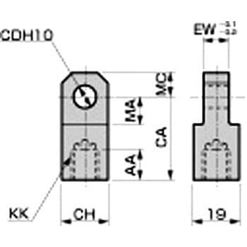 タイトシリンダ CMK2シリーズ ヘッド側トラニオン形(CMK2-TB-20～)