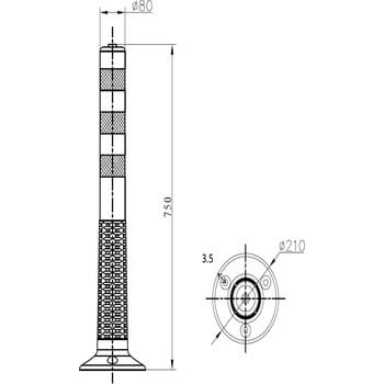 直径 ポール部 約80 Fmm 高さ 750mm 1本 ソフトコーン 1本 モノタロウ 通販モノタロウ