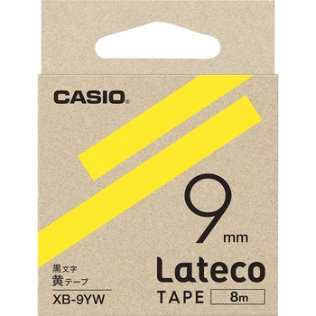 【新品】（まとめ） カシオ ラベルライター Lateco 詰め替え用テープ 9mm 黄テープ 黒文字 【×5セット】