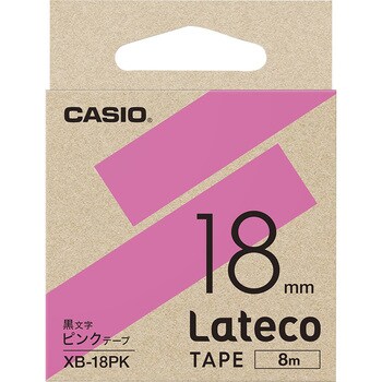 ラベルライター ラテコ用詰め替えテープ ピンクに黒文字