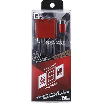 QTC-022RD USB Type-C�R�l�N�^�Ή� �X�g�����O2.4A�o��AC�A�_�v�^ �N�I���e�B�g���X�g�W���p�� 40010995