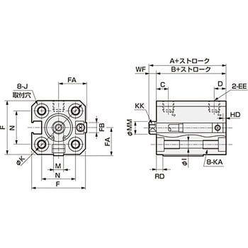 スーパーコンパクトシリンダ SSD2 複動・片ロッド形 CKD コンパクト