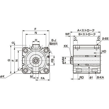 SSD2-L-32-35-T2V-R スーパーコンパクトシリンダ SSD2 複動・片ロッド