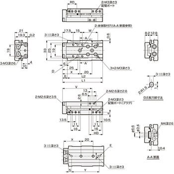 リニアスライドシリンダ LCR 複動形 LCR-6 CKD ガイド付シリンダ