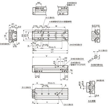 リニアスライドシリンダ LCR 複動形 LCR-6 CKD ガイド付シリンダ