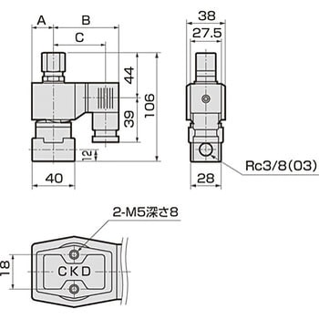 AG41-03-1-02G-DC24V 直動式3ポート弁 ユニバーサル形 AG 1台 CKD