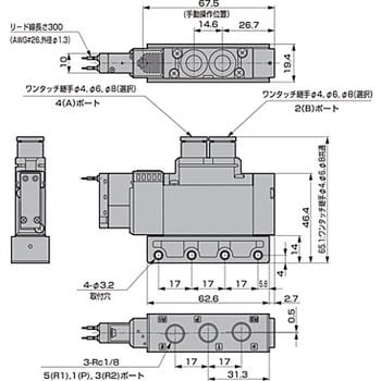 CKD 空圧バルブ４Ｇシリーズ用サブプレート M4GB1-C4-T10R-F-5-