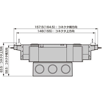 4GB350-08-E2-3 パイロット式5ポート弁 ベース配管 4GBシリーズ 1個