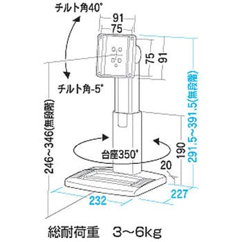 CR-27BK 昇降液晶モニタスタンド 1台 サンワサプライ 【通販モノタロウ】