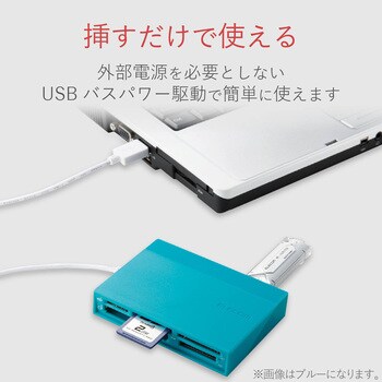 USBハブ付き48+5メディア対応カードリーダ エレコム