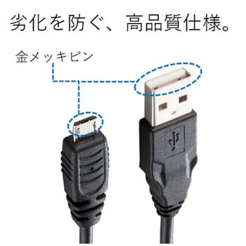 USBケーブル A-microB USB2.0 スマートフォン タブレット エレコム