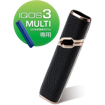 電子タバコアクセサリ/IQOS3MULTI/サイドメッキソフトレザーカバー エレコム