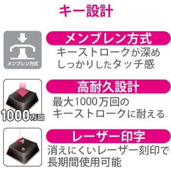キーボード 有線 USB接続 メンブレン式 テンキー付き フルサイズ エレコム