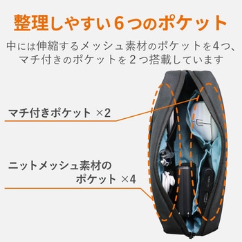 ポーチ ガジェットポーチ バッグインバッグ 撥水加工 300D高密度ポリエステル エレコム
