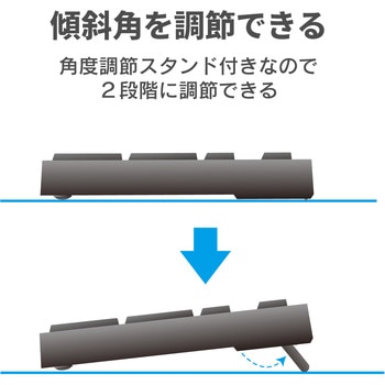 キーボード ワイヤレス 無線 USB 薄型 フルサイズ メンブレン マウス付き 3ボタン ブラック エレコム