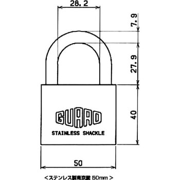 ステンレス ツル長 南京錠 ガードロック