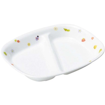 リ・おぎそ 子ども食器シリーズ 角仕切皿 EBM