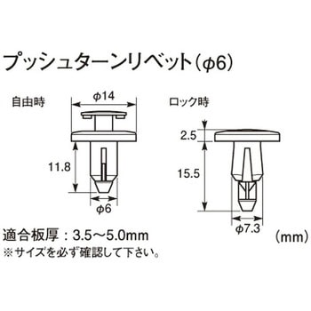 プッシュターンリベット K-CON(キタコ)