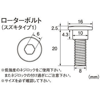 ステンレス製ローターボルト K-CON(キタコ)