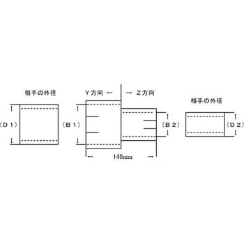 EM-05142 異径ジョイントパイプ(鉄製、両端エキスパンド・スリット付き