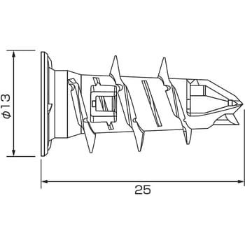 GA25K モンゴGAアンカーキット ロブスター(ロブテックス) 石膏ボード用 全長25mm頭部径13mm 1箱(200本) - 【通販モノタロウ】