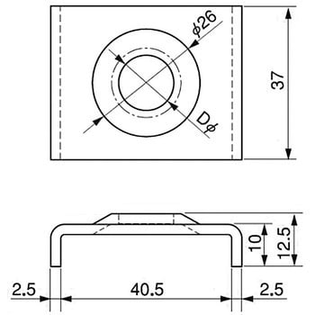 PS-10 SUS パイプハンガー支持金具 PSプレート 1箱(50個) 南電機