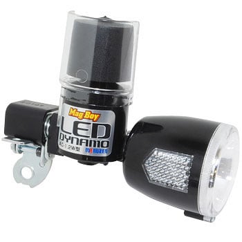 【新品送料無料】 ライト LED ブロック ダイナモ ライト MKM-3RB-EN 自転車 明るい マグボーイ MagBoy 丸善 軽い　静かな回転 ブラック