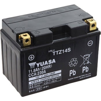 Ttz14s 12v高品質シールド バイク用バッテリー 電解液注入済タイプ 台湾yuasa 充電電流 1 1a バッテリー容量 11 2ah 他社参考品番 Gsユアサ Ytz14s Ttz14s 通販モノタロウ