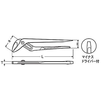 ドライバー刃付ウォーターポンププライヤ ミトロイ