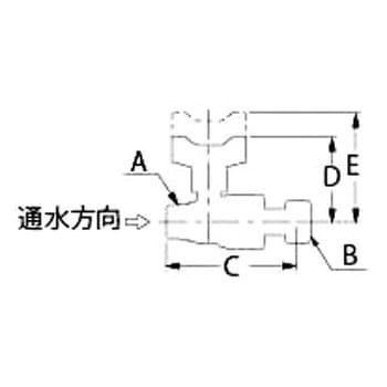 逆止弁つきボール止水栓 片ナットつき カクダイ