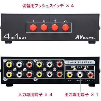 RCS-01/BK AVセレクタ 4IN1OUT 1個 ミヨシ 【通販モノタロウ】