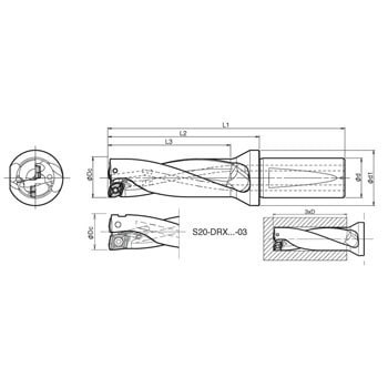 京セラ SS25-DRA220M-3 マジックドリル用ホルダ SS−DRA 加工深さ3×DC