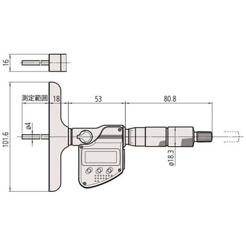 専用デジマチック マイクロメータDMC ミツトヨ(Mitutoyo) デプス