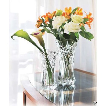 エイチツーオー H1697 ガラス花瓶Ｓ フラワー サイズ 10.7×10.7×高20.4cm