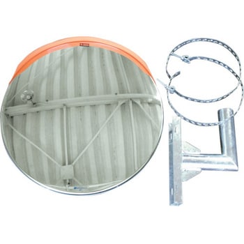 道路反射鏡 ジスミラー「電柱添架型」メタクリル樹脂製 鏡面2枚 丸型