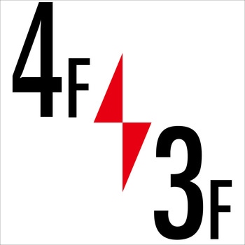 ロフト階数表示板450角 マグネット グリーンクロス
