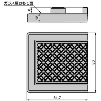 ガラス扉用フェイスプレート J95シリーズアーバンメタルクエストシリーズ - LAMP(スガツネ工業)