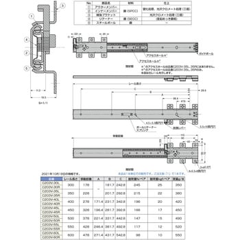 C203V-35L スライドレール 底引きタイプ 1本 スガツネ(LAMP) 【通販