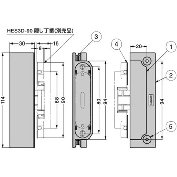 ガラス専用ブラケット HES3D-G90BKT型 LAMP(スガツネ工業)