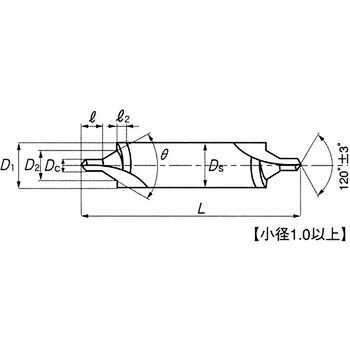 ヤマワ 強ねじれ溝ＪＩＳ Ｃ形６０° センタ穴ドリル 錐径５ｍｍ [CESC5