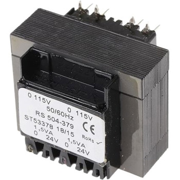 RS Pro 基板実装用トランス，一次側：115 V ac， 230 V ac，二次側：24V ac RS PRO