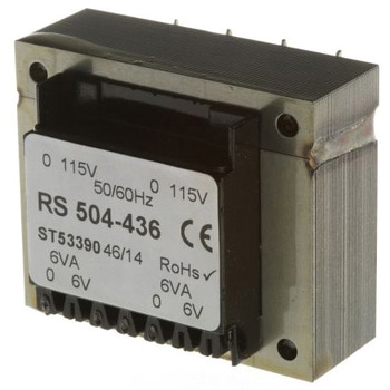 RS Pro 基板実装用トランス，一次側：115 V ac， 230 V ac，二次側：6V ac RS PRO